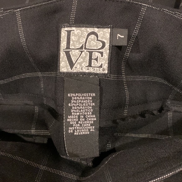 Love Tease Belted Checkered Pencil Skirt Sz 7 - Picture 13 of 14